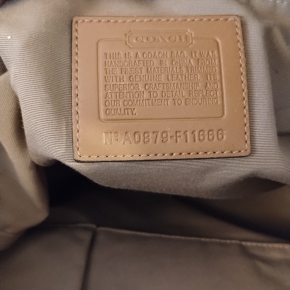 Preowned Vtg Signature Jacquard & leather Tan Tote - Picture 8 of 8